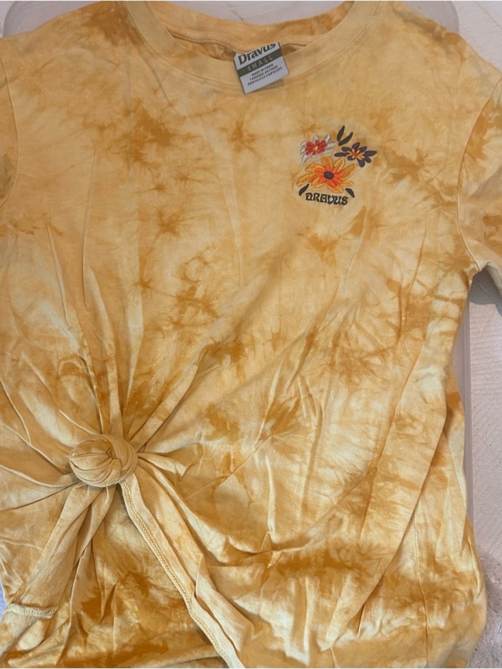 Dravus Women's Yellow Tie-Dye Short Sleeve Tee